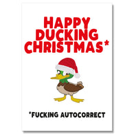 Happy Ducking Christmas Auto Correct Card